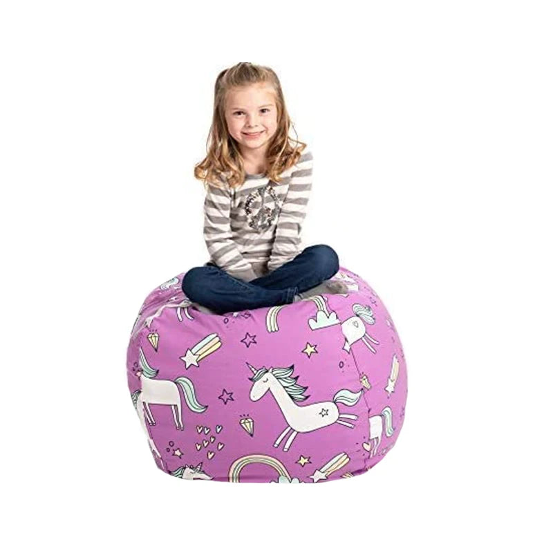 Joy _Printed Children's Plush Toy Storage Beanbag