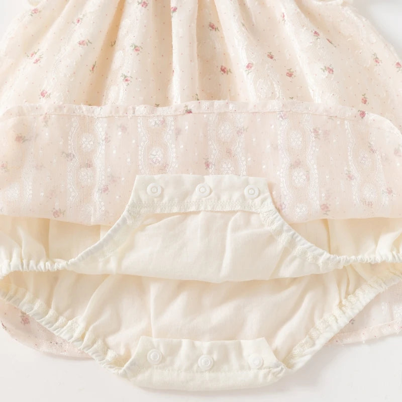 Flowry _Flying Sleeves Baby Dress for Girls
