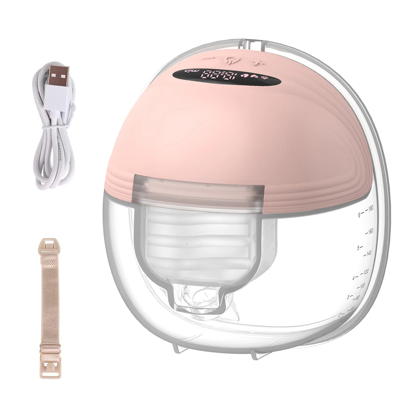 Little one_Portable Electric Breast Pump Wearable for Breastfeeding Hands Free 3 Modes 12 Suction Low Noise with 24mm Silicone Flange