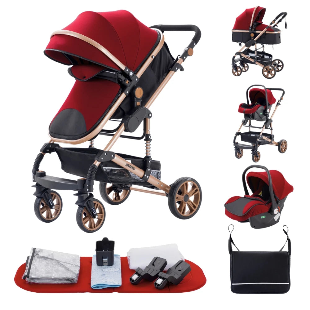 Bird _Luxurious 3 in 1 Baby Stroller Portable Travel Baby Carriage