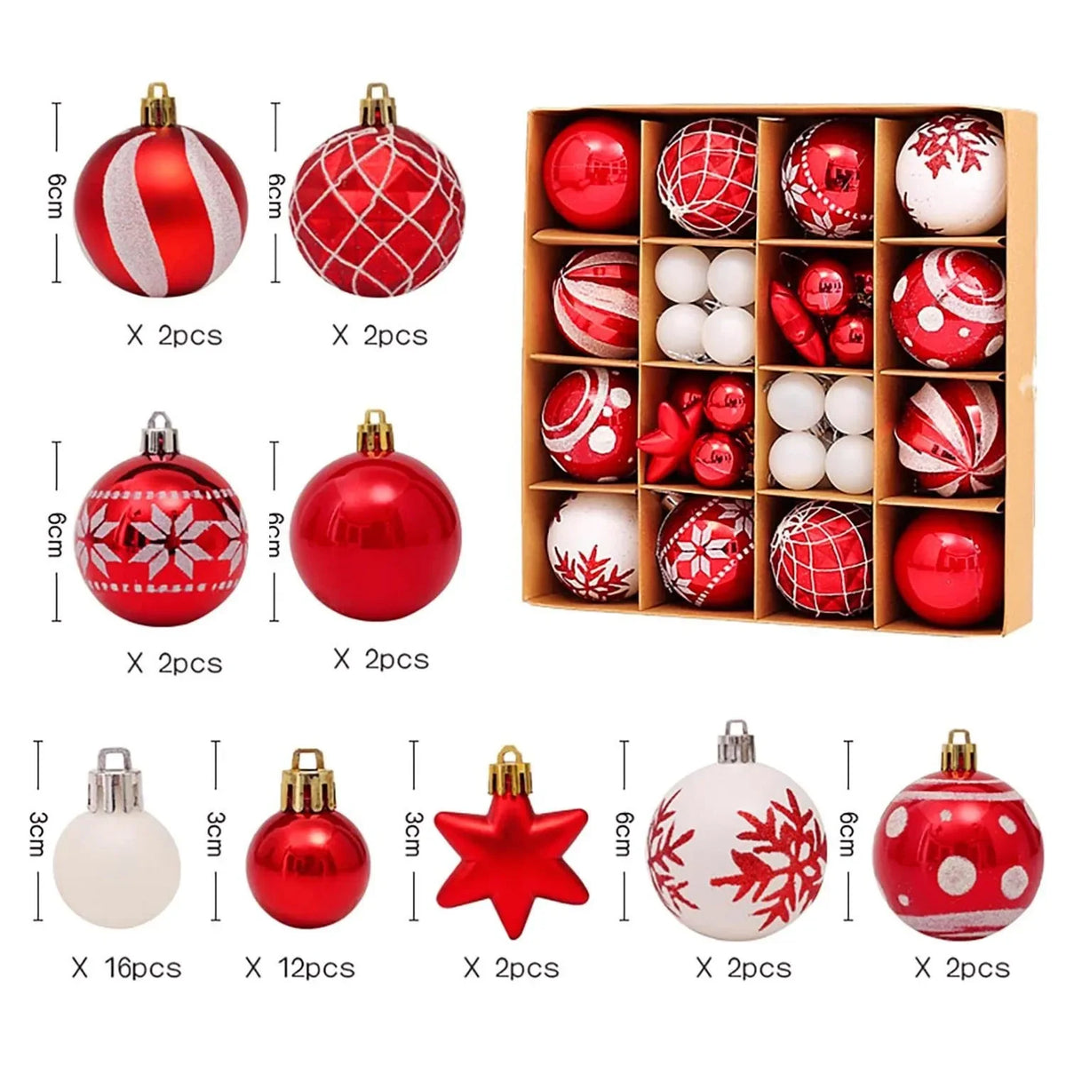 PVC Christmas Ball Set Christmas Decoration Pendant Home Party Holiday Decor Balls Gift Window Christmas Tree Hanging Ornaments