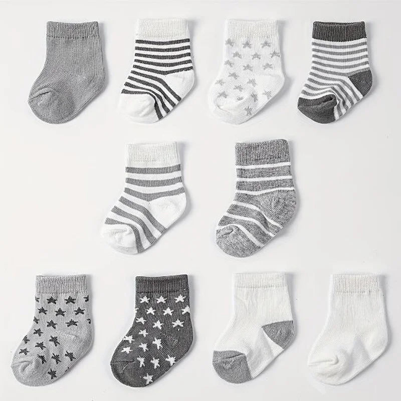 SUNNY_5 pairs/lot New spring and autumn star striped baby socks