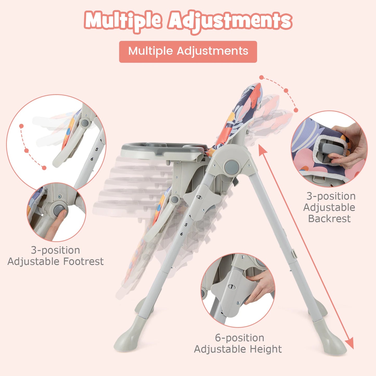 Bird_ Baby Highchair Height Adjustable Feeding Chair