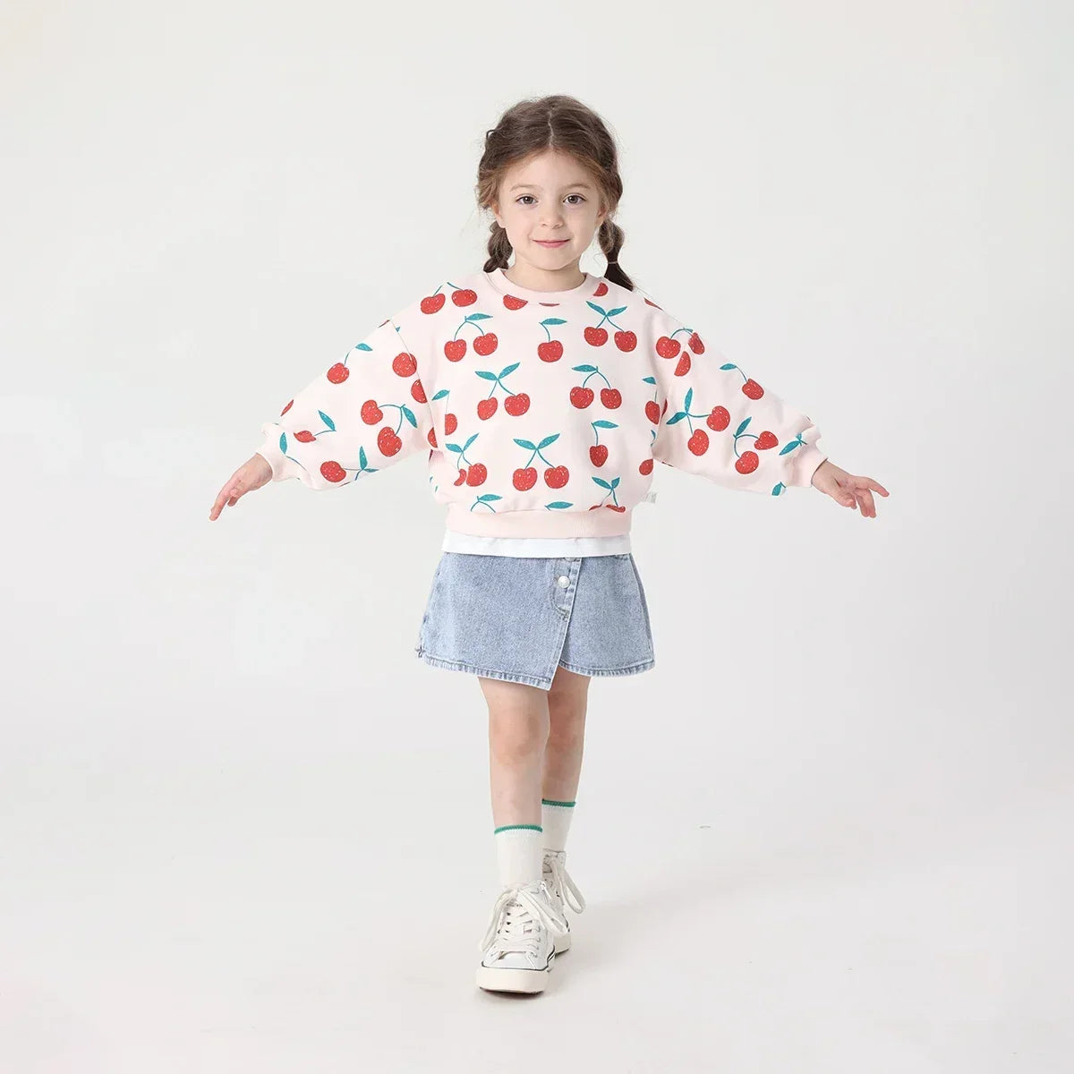 MARY_ Girls Long Lantern Sleeve Sweatshirt