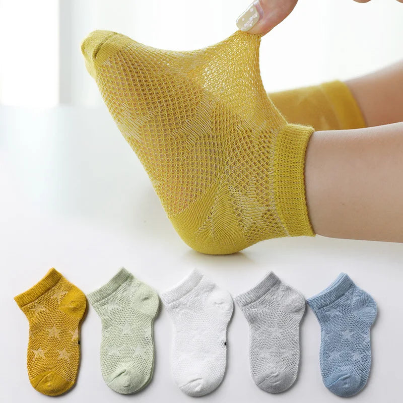 SUNNY_5 Pairs/lot Children  Mesh Socks Baby Boys &Girls