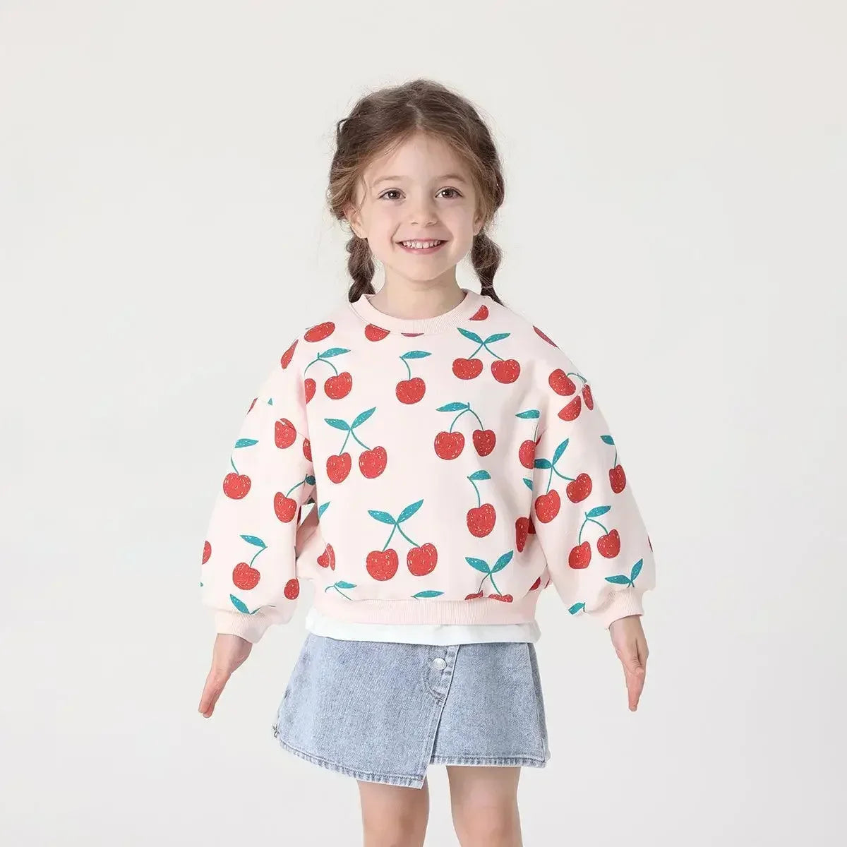 MARY_ Girls Long Lantern Sleeve Sweatshirt