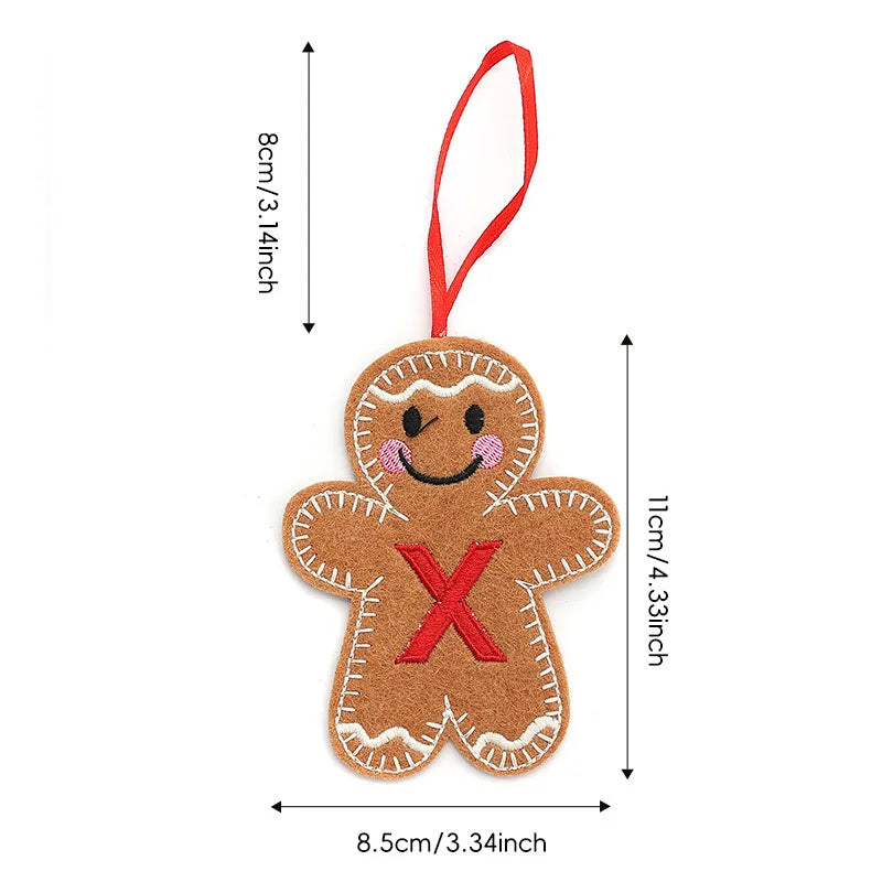 A-Z Gingerbread Man Doll Christmas Decoration Pendants