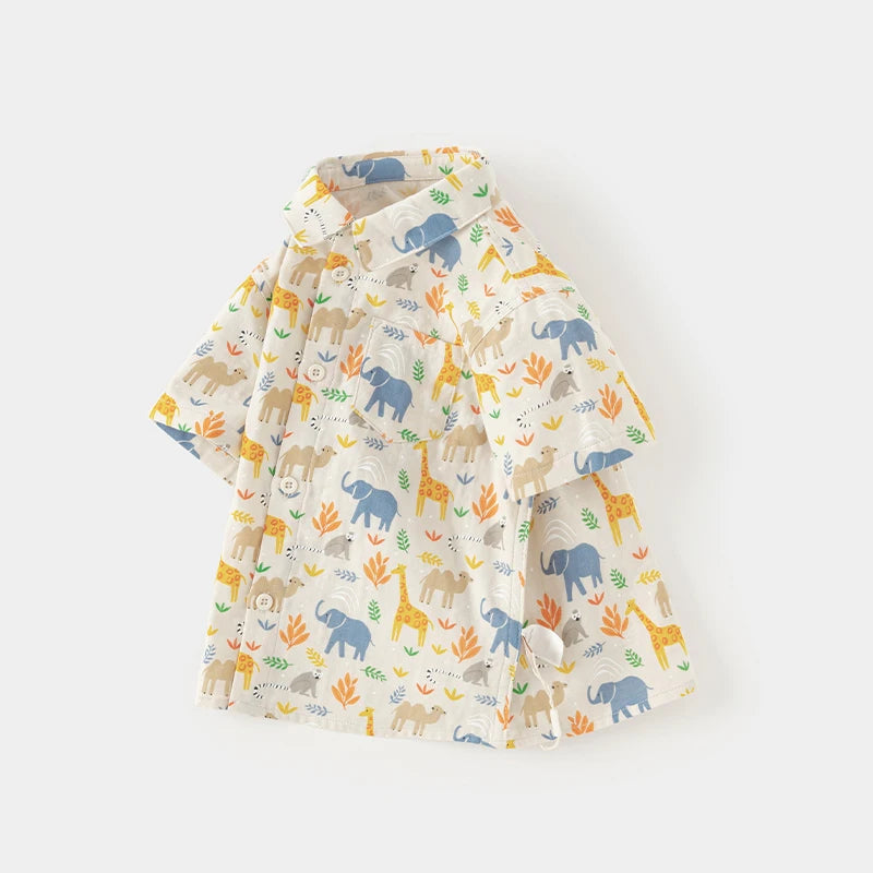 Labella_ Animal Print shirt For Kid Clothes 100% Cotton