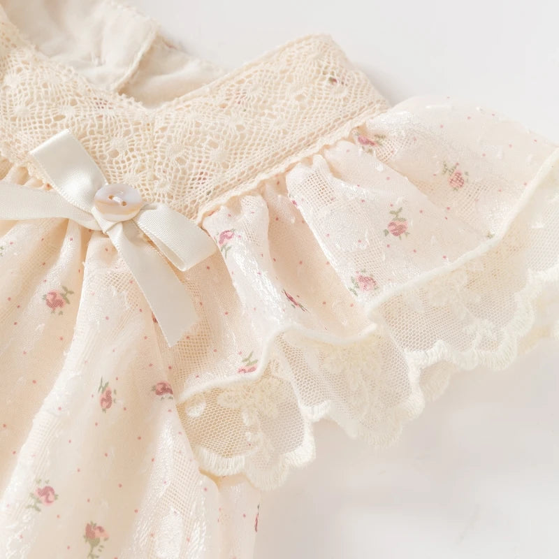 Flowry _Flying Sleeves Baby Dress for Girls