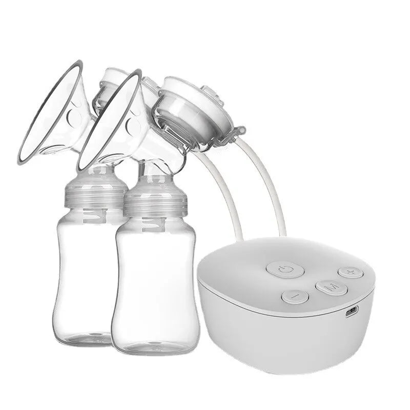 JOY_Double Electric Breast Pump USB Electric Breast Pump With Baby Milk Bottle Cold Heat Pad BPA Free Powerful Breast Pumps