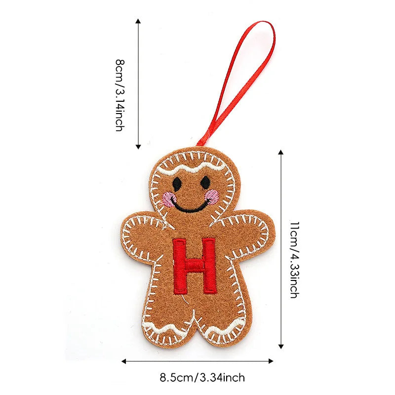 A-Z Gingerbread Man Doll Christmas Decoration Pendants
