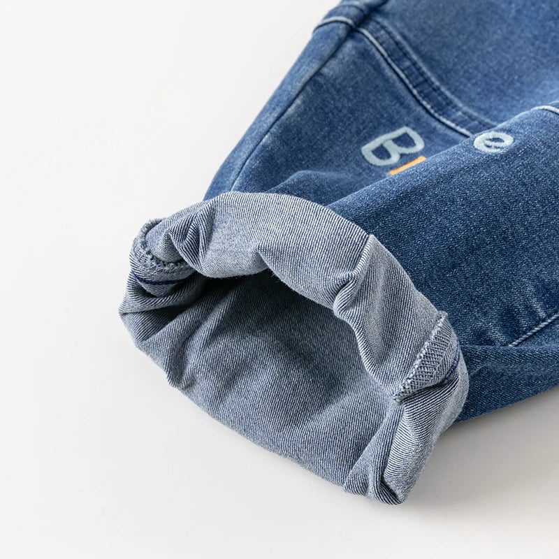 JOY_ Kids Clothes Spring Boys Blue Jeans Casual Solid Color Trousers