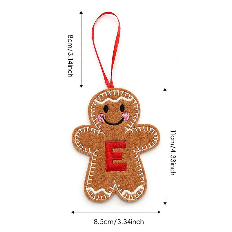 A-Z Gingerbread Man Doll Christmas Decoration Pendants