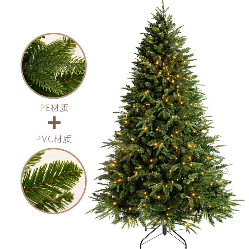 Christma tree encrypted branches with lights