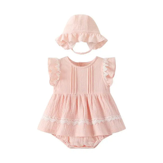 Baby Girl Lace Romper with hat
