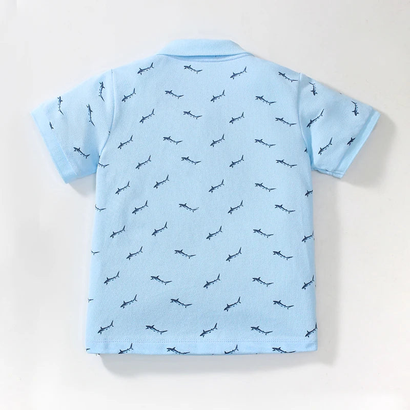 Little ONE_  Children's  Summer Cartoon Sharks Polo Shirts