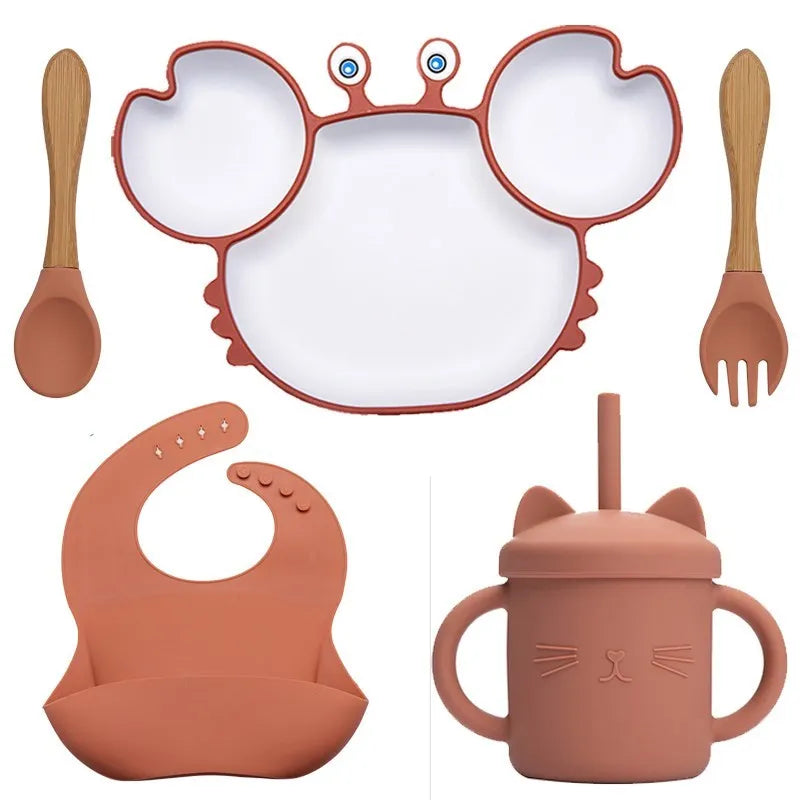 KIWII _Baby Dish Baby Bowls Plates and Spoons Set