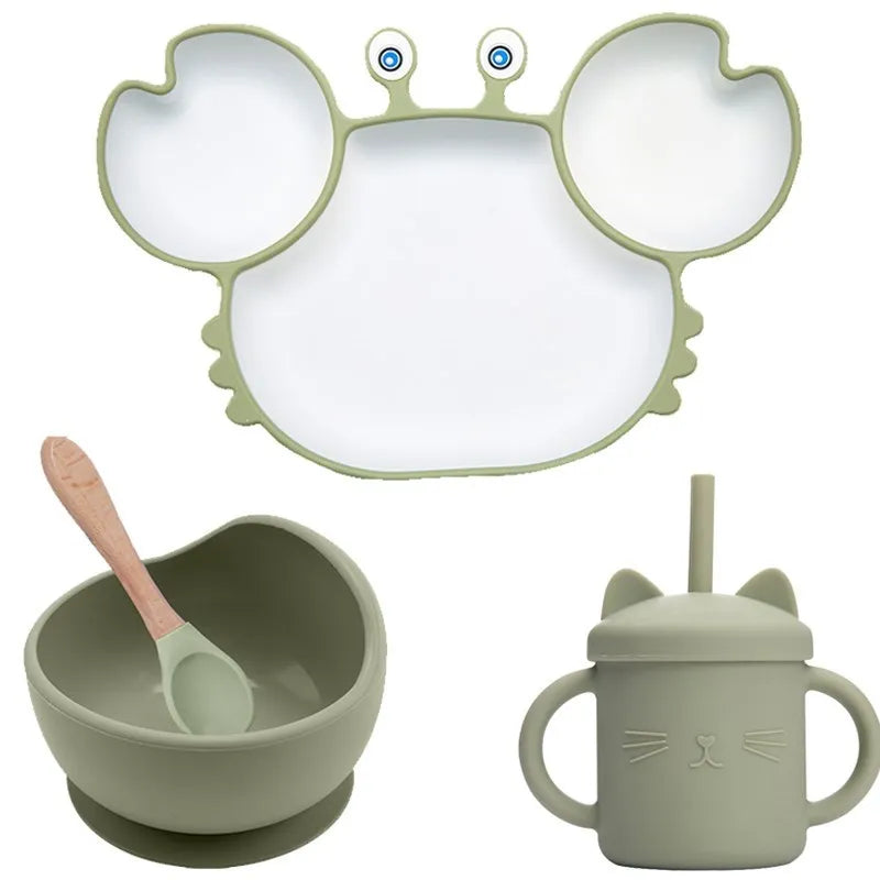 KIWII _Baby Dish Baby Bowls Plates and Spoons Set