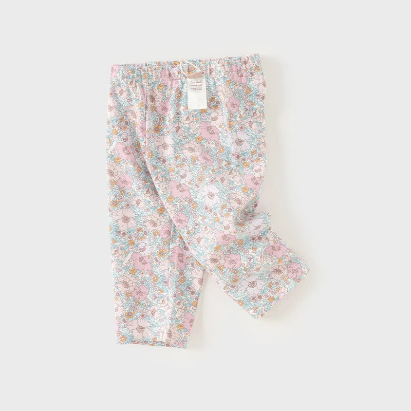 Bird_ Summer Baby Girls Seven-Point Pants Floral Breathable children Pants Soft Cotton Kid Pants DB2240575