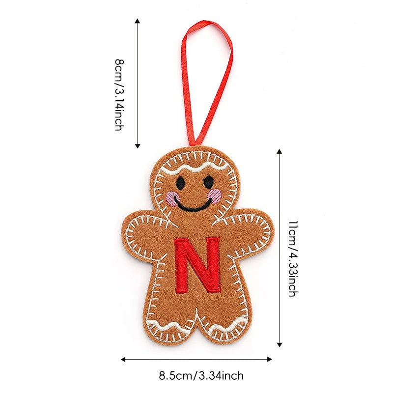 A-Z Gingerbread Man Doll Christmas Decoration Pendants