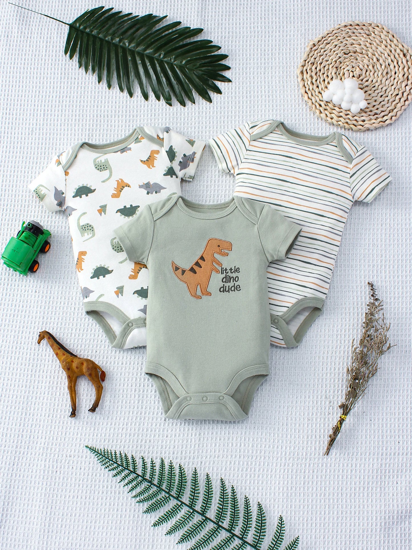 3PCS Summer Baby Bodysuit