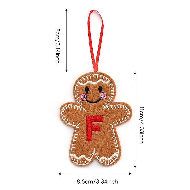 A-Z Gingerbread Man Doll Christmas Decoration Pendants