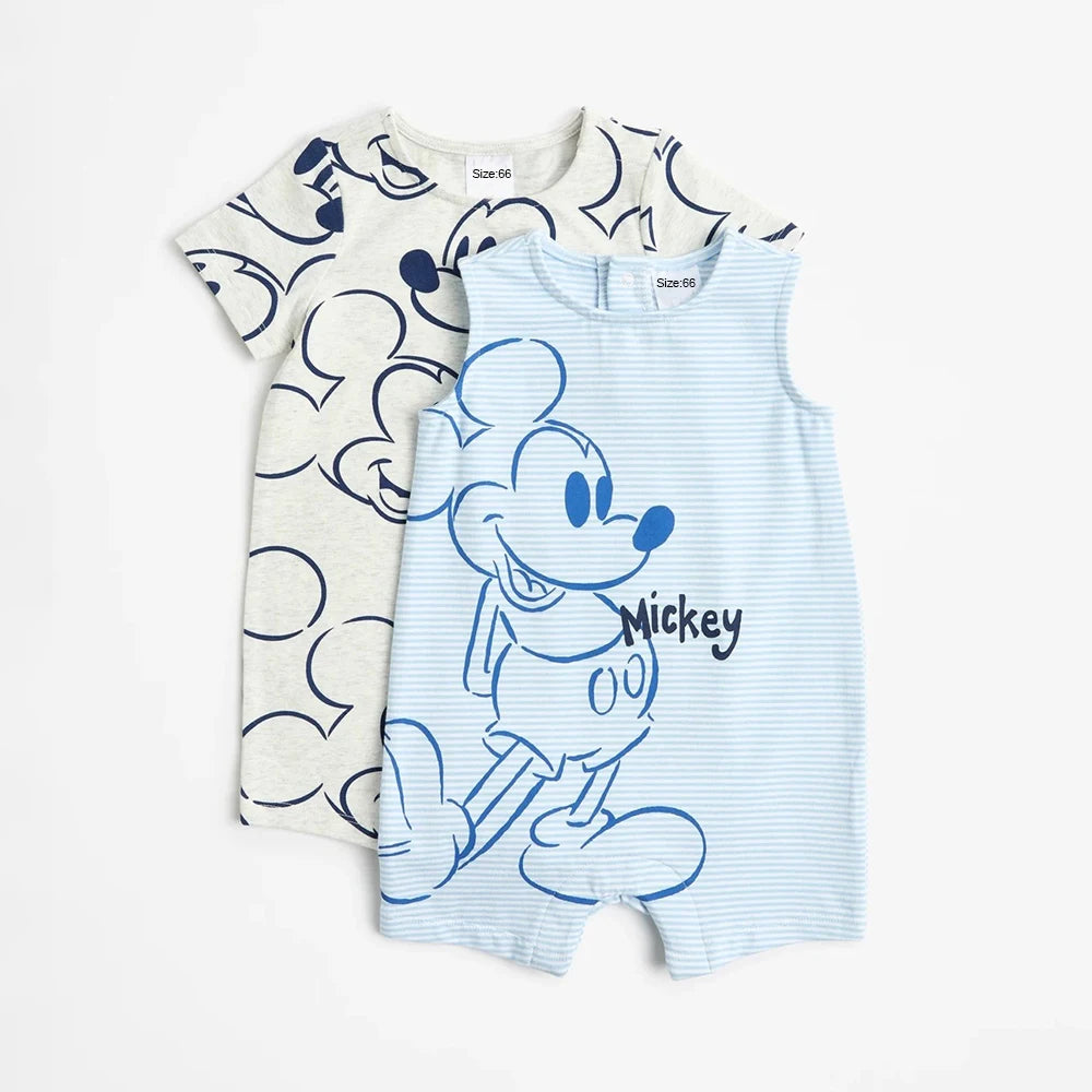 Jerry_2Pcs Mickey Mouse Printed Baby Rompers