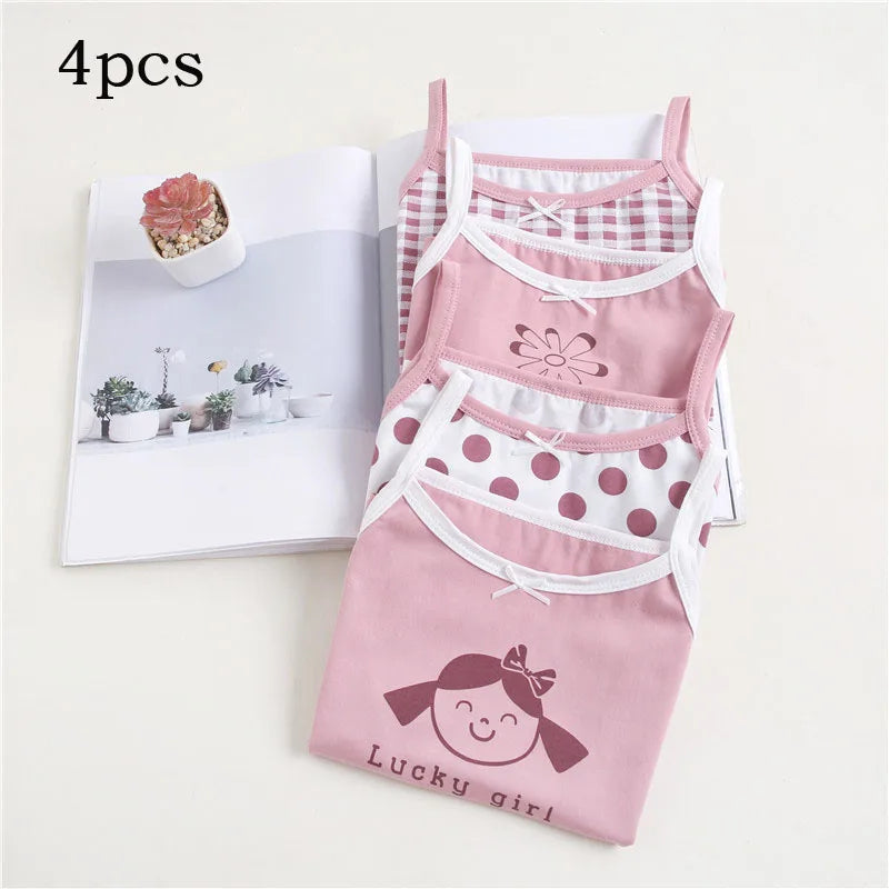 Bird_4Pcs Summer Tank Tops For Girls