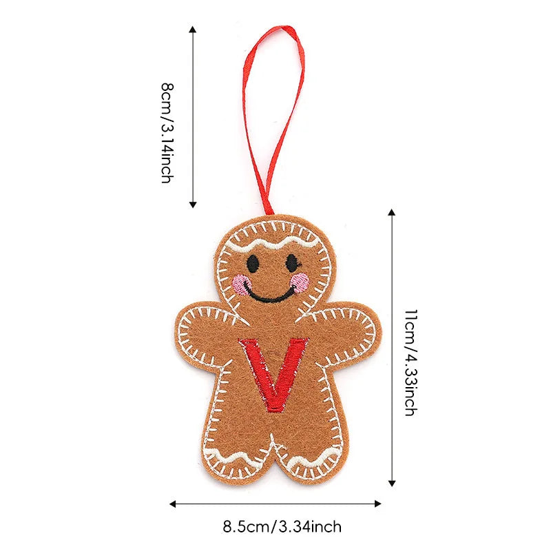 A-Z Gingerbread Man Doll Christmas Decoration Pendants