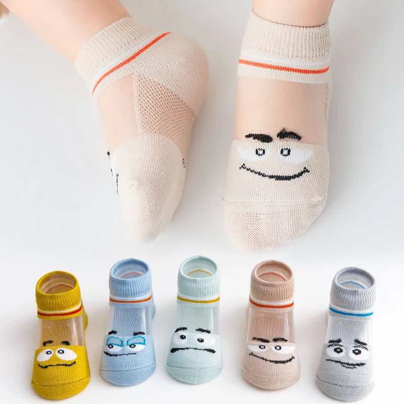 SUNNY_5 Pairs/lot Children  Mesh Socks Baby Boys &Girls