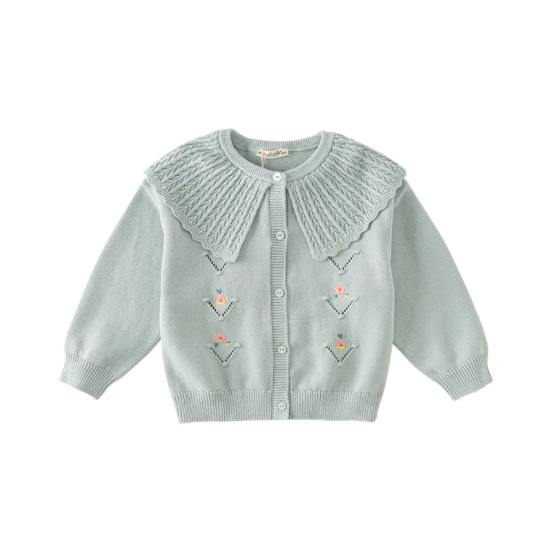 Flowry_ Girl's  Cardigan Knit Overcoat