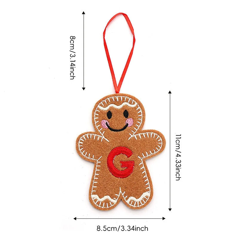 A-Z Gingerbread Man Doll Christmas Decoration Pendants