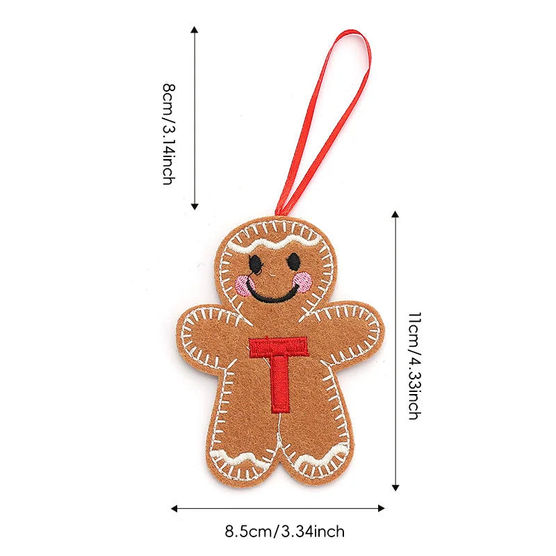 A-Z Gingerbread Man Doll Christmas Decoration Pendants