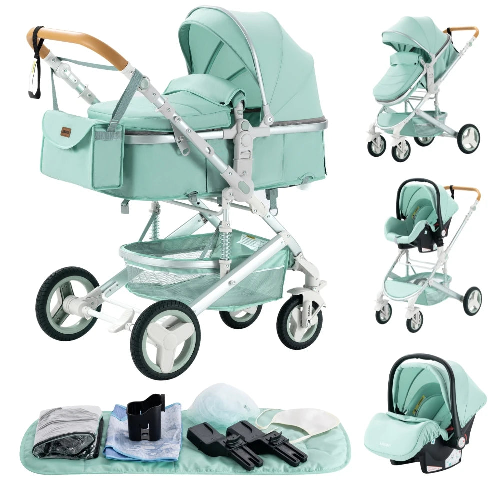 Bird _Luxurious 3 in 1 Baby Stroller Portable Travel Baby Carriage