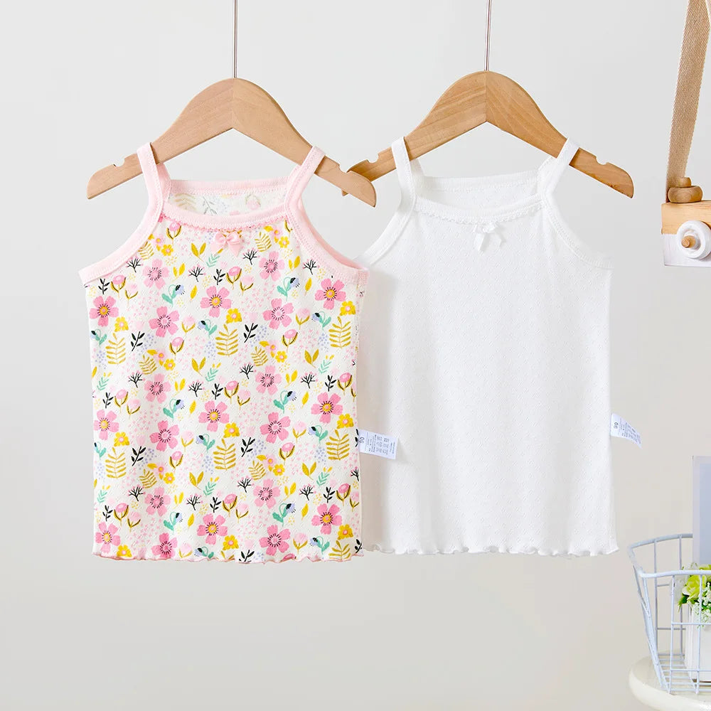 JOY_2pcs/lot Girls Tank Tops Boneless Mesh Underwear for Kids