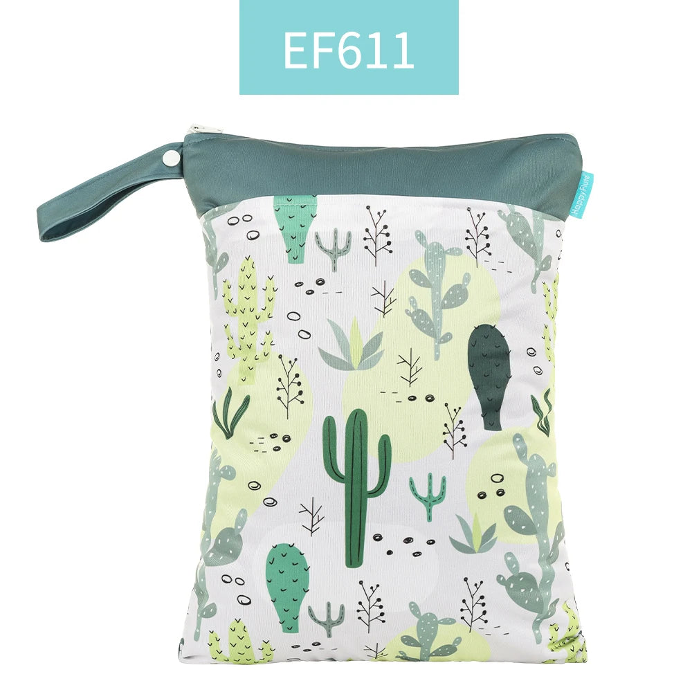 LITTLE ONE_ Wetbag For Baby Diapers Nappies Waterproof Reusable Diaper Bag With Two Zipper 30cmx40cm