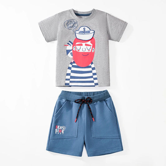 Little kid _ Baby Boys  Tracksuit Summer Cotton Set