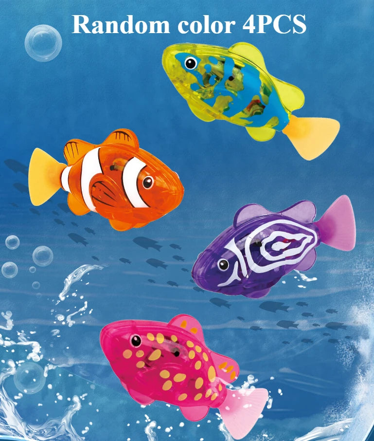 Little one_Electronic Pet Sensing Light Shower Interactive Swimming Water Fish Children's Toy