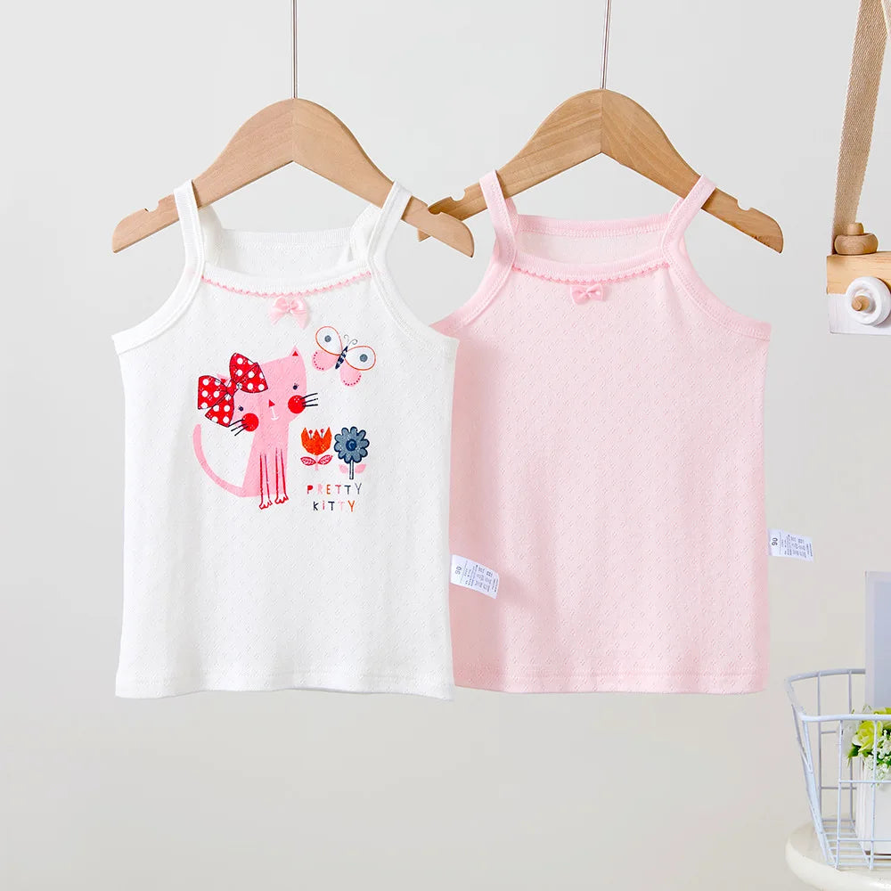 JOY_2pcs/lot Girls Tank Tops Boneless Mesh Underwear for Kids