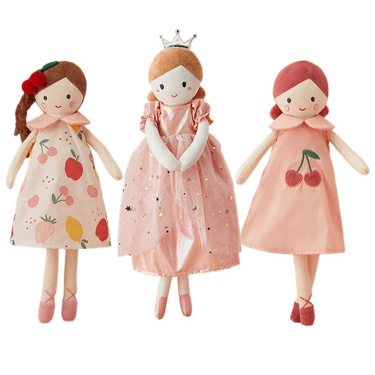 Joy_35/38CM Pink Dress Girl Soft Plush Toy Crown Princess