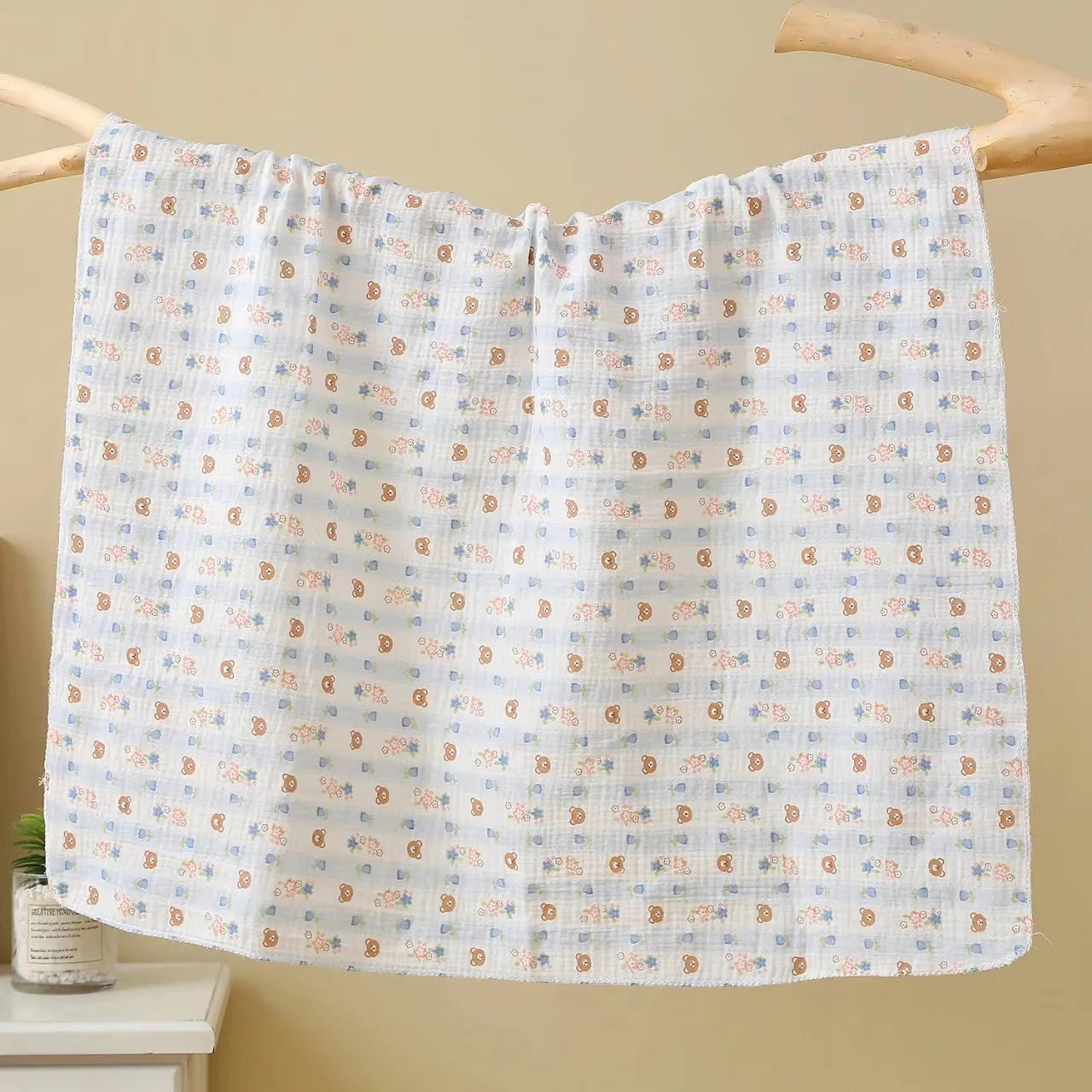 Joy_Cotton Muslin Cute Cartoon Printing Baby Swaddle Blanket