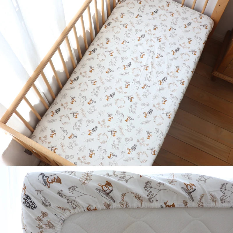 Little one_130x70cm 100% Cotton Baby Crib Fitted Sheet For Newborn