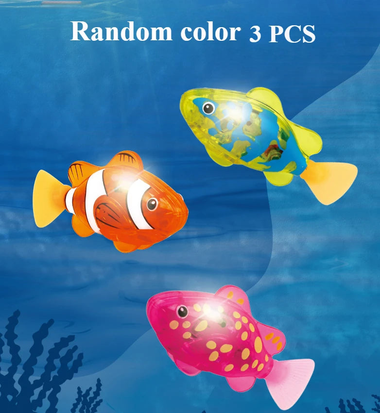 Little one_Electronic Pet Sensing Light Shower Interactive Swimming Water Fish Children's Toy