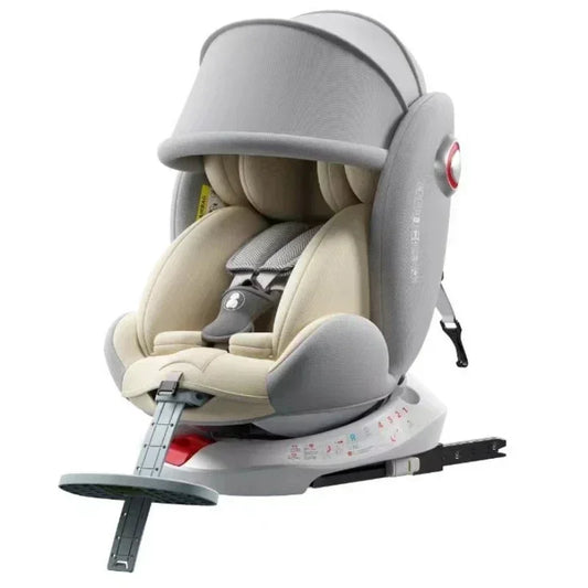 Little one _360° Rotating Child Car Safety Seat 0-12 Years Old Growth Safety Seat with Footrest and Sunshade ISOFIX Steel Interface