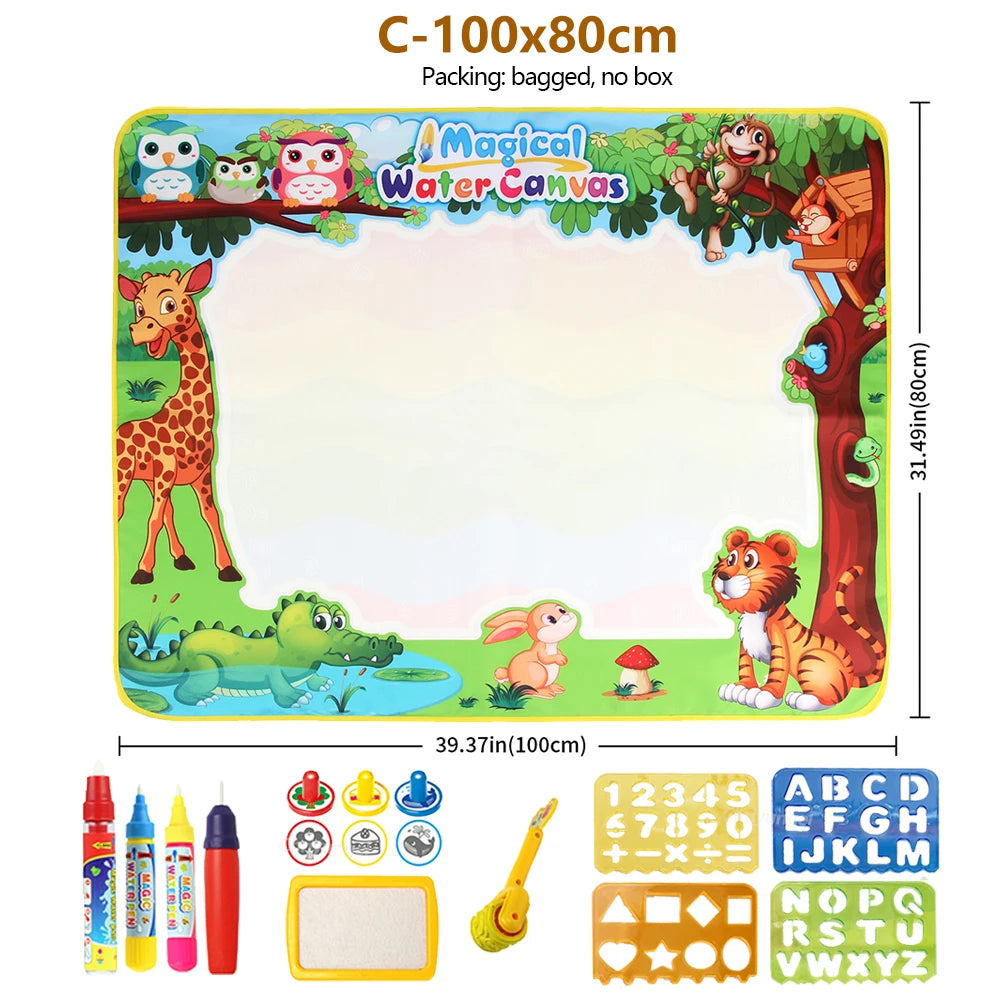 100x80CM Magic Water Drawing Mat with Reusable Magic Pens