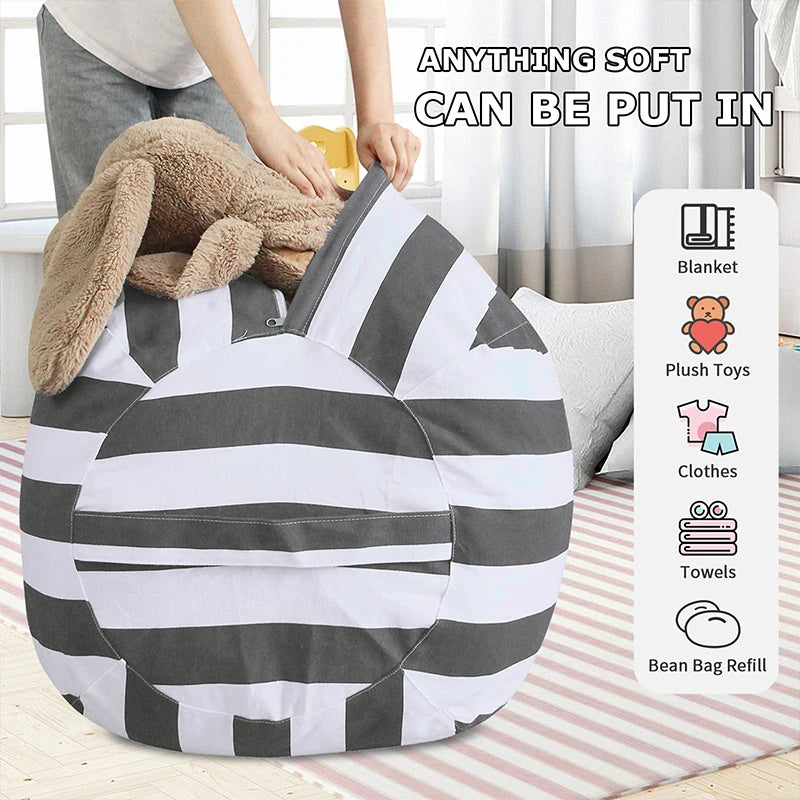 Joy _Printed Children's Plush Toy Storage Beanbag