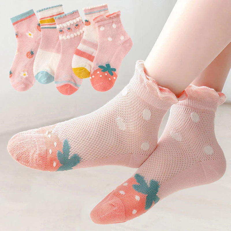 SUNNY_5 Pairs/lot Children  Mesh Socks Baby Boys &Girls