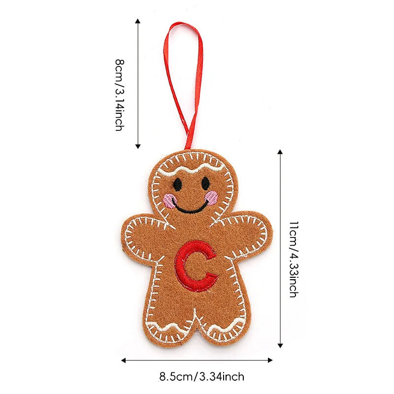 A-Z Gingerbread Man Doll Christmas Decoration Pendants