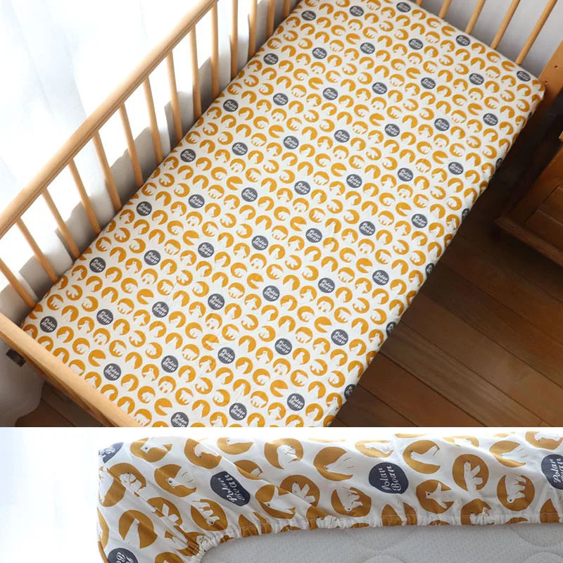 Little one_130x70cm 100% Cotton Baby Crib Fitted Sheet For Newborn
