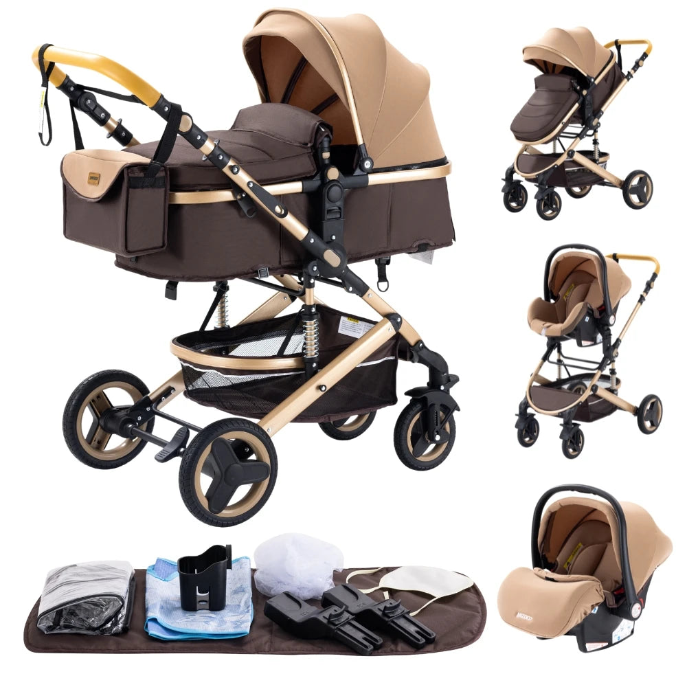 Bird _Luxurious 3 in 1 Baby Stroller Portable Travel Baby Carriage
